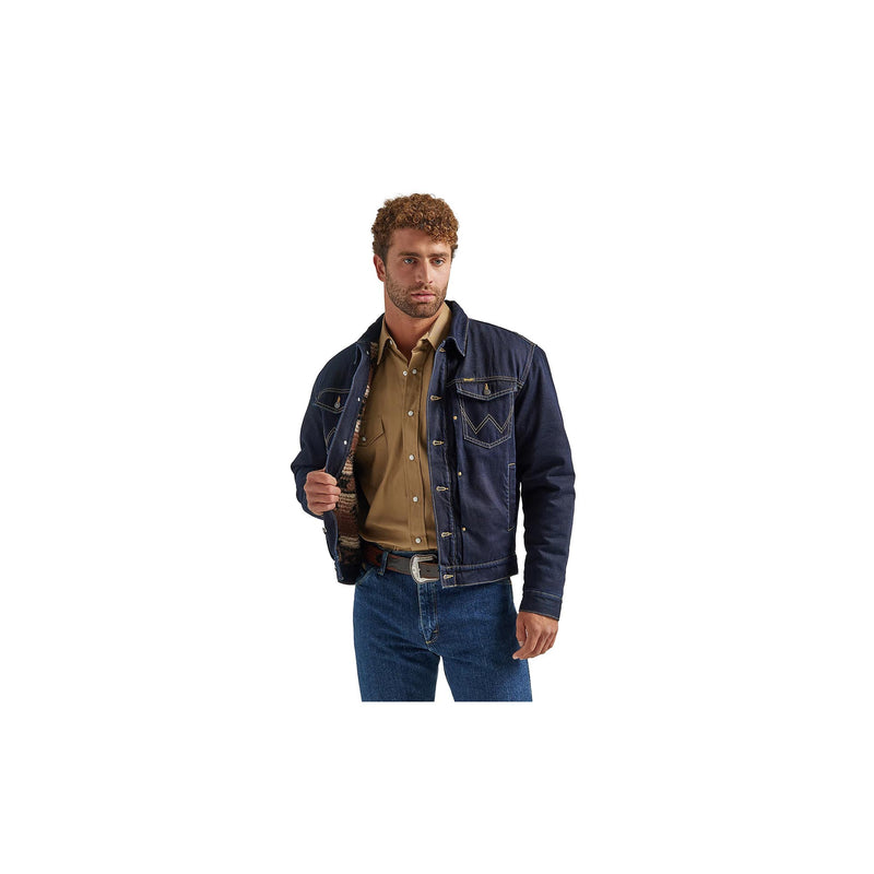 Load image into Gallery viewer, Wrangler Vintage Trucker Jacket Sherpa Lined Front View
