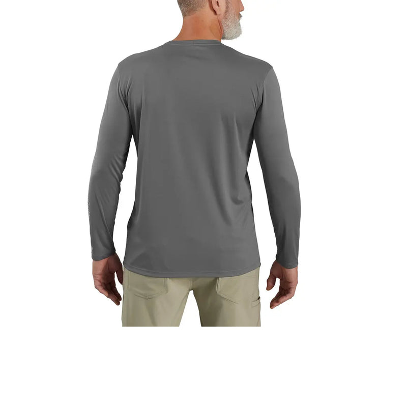 Load image into Gallery viewer, Carhartt Force Sun Defender Lightweight LS Logo Graphic T Back View
