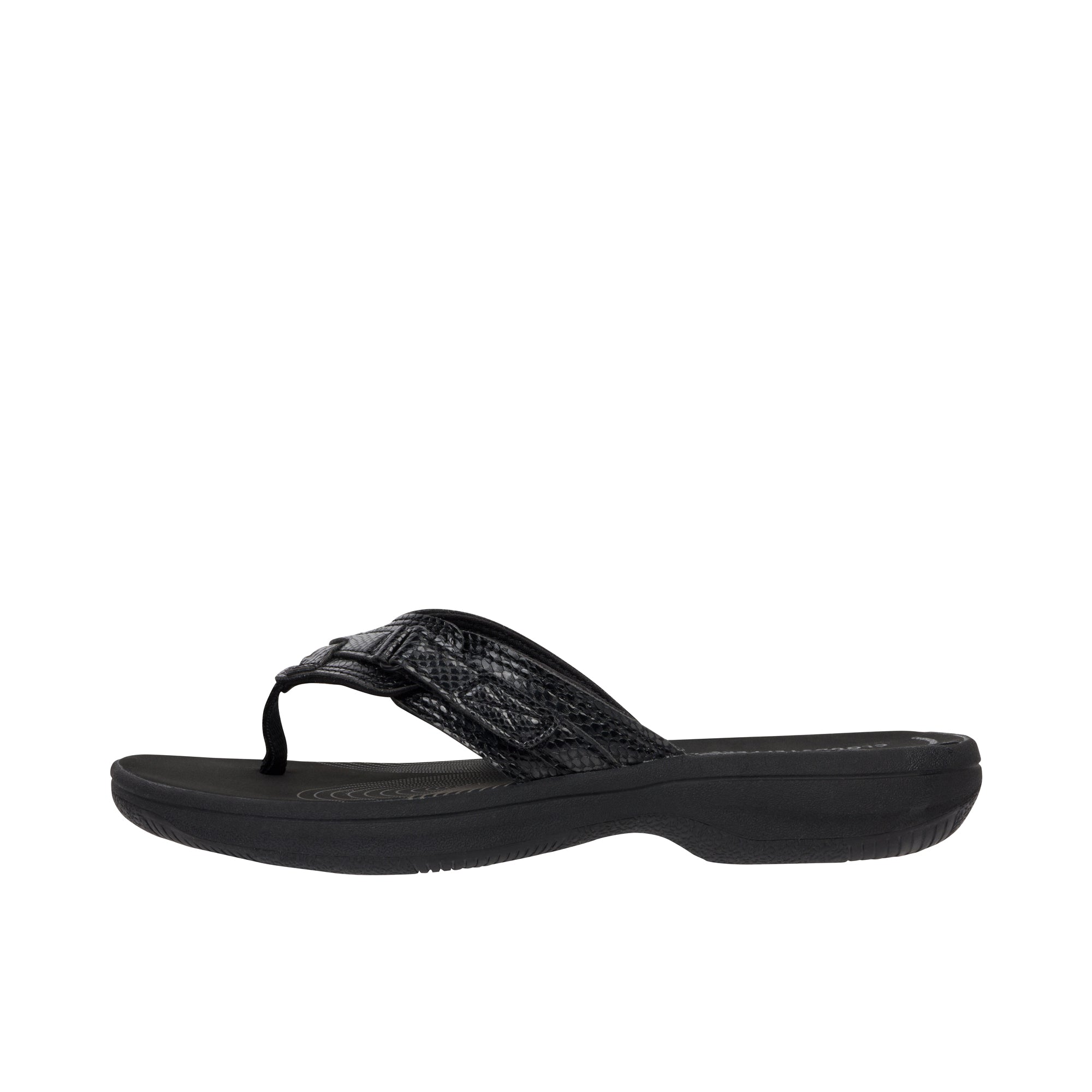 Clarks Womens Breeze Sea Black Snake