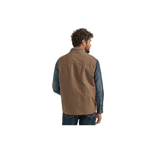 Wrangler Zipper Vest Quilted Lined Back View