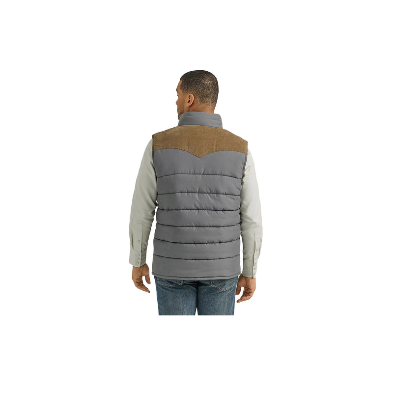 Load image into Gallery viewer, Wrangler Mixed Puffer Vest Back View
