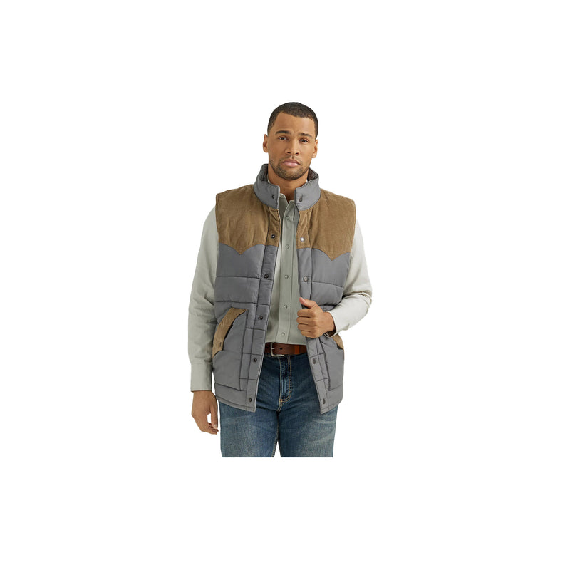 Load image into Gallery viewer, Wrangler Mixed Puffer Vest Front View
