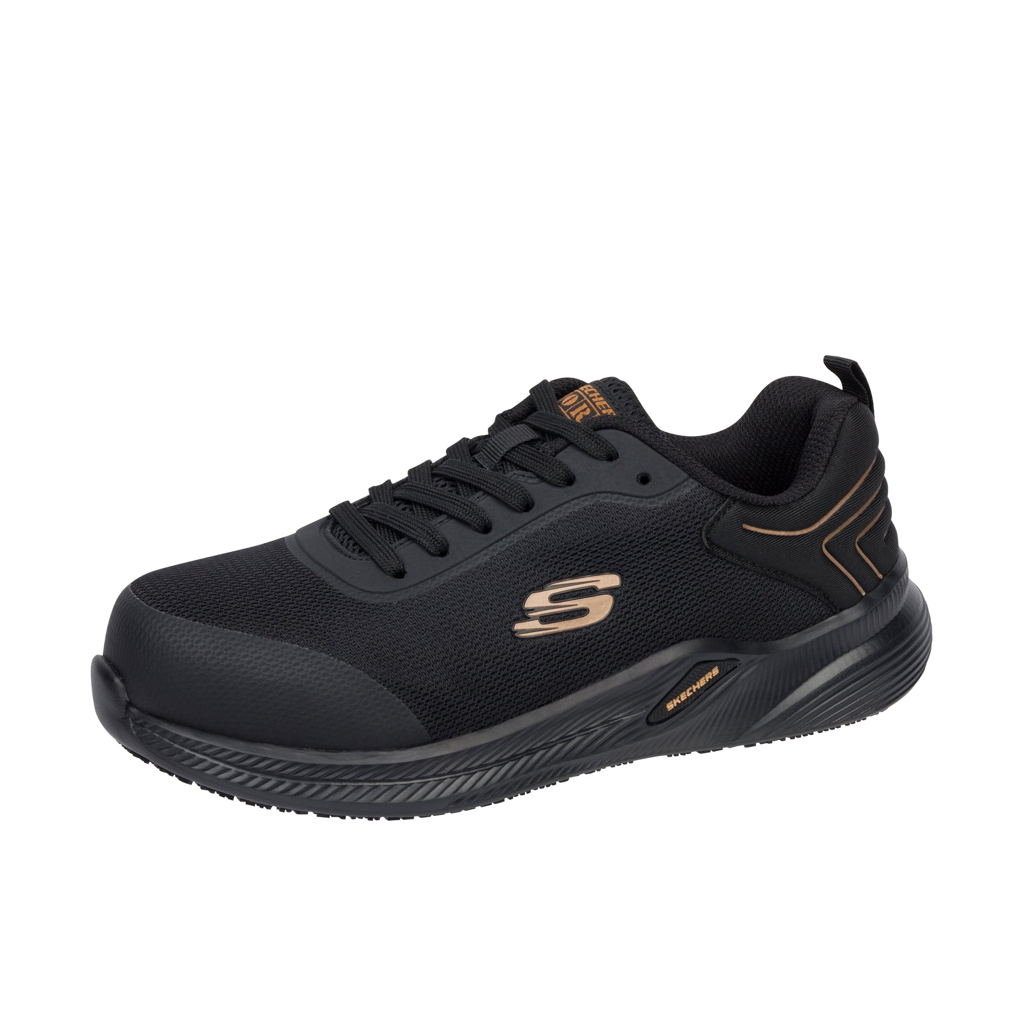 Skechers Womens Carbix - Nia Composite Toe Black/Gold – Shoeteria
