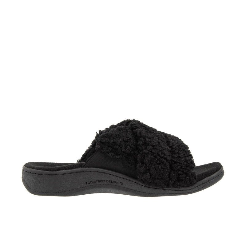 Load image into Gallery viewer, Vionic Womens Relax II Slippers Black Shearling
