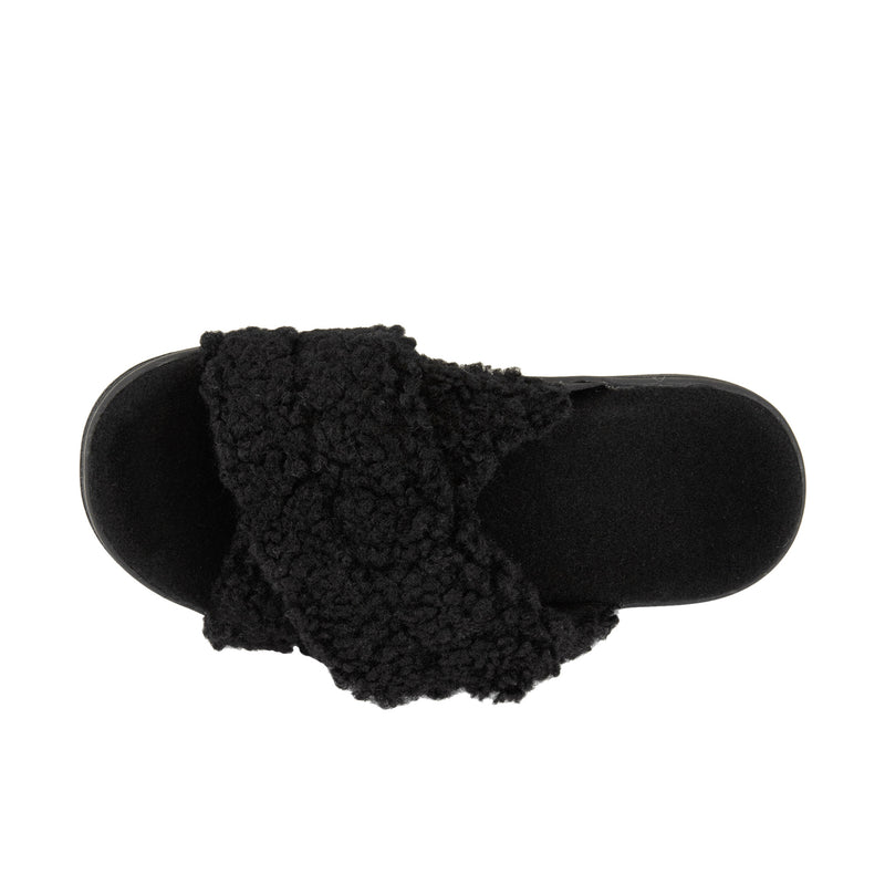 Load image into Gallery viewer, Vionic Womens Relax II Slippers Black Shearling
