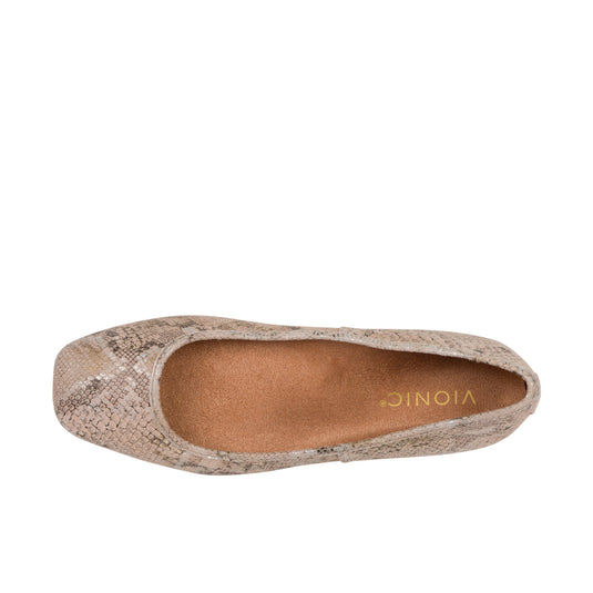 Vionic Womens Orinda Square Toe Ballet Flat Rose