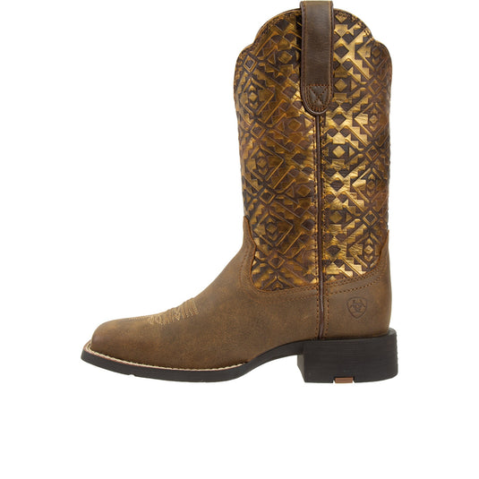Ariat Round Up Wide Square Toe Left Profile