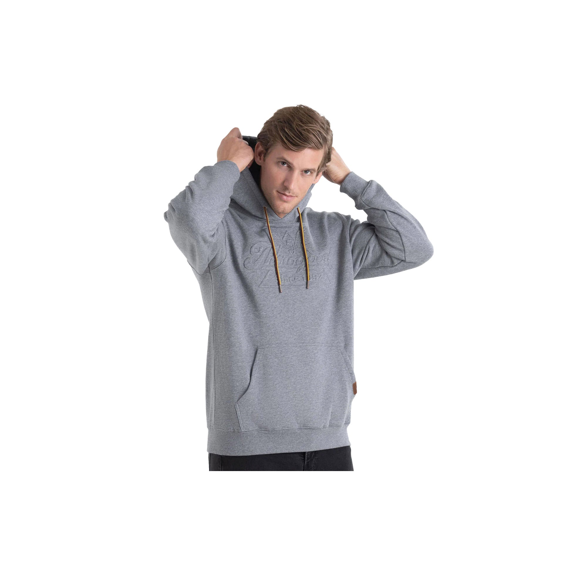 Thorogood HeavyWeight Brushed Embossed Logo Hoodie Dry Heather Gray