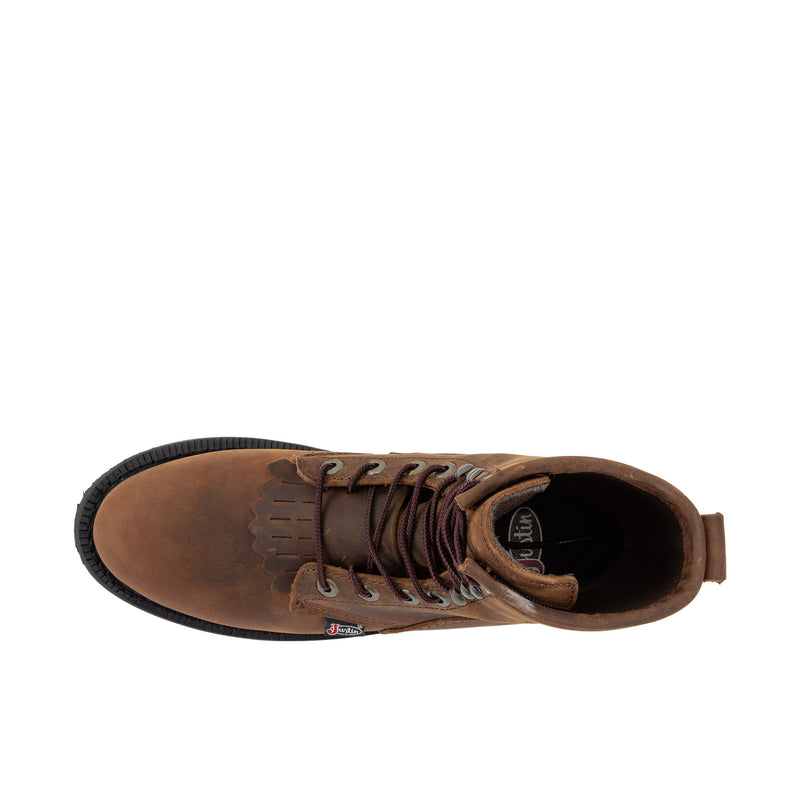 Load image into Gallery viewer, Justin Livestock 8 Inch Soft Toe Top View
