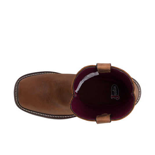 Justin Ames 11 Inch Square USA Soft Toe Top View