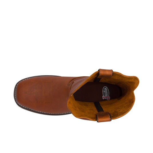 Justin Lafayette 11 Inch Square USA Steel Toe Cinnamon Brown