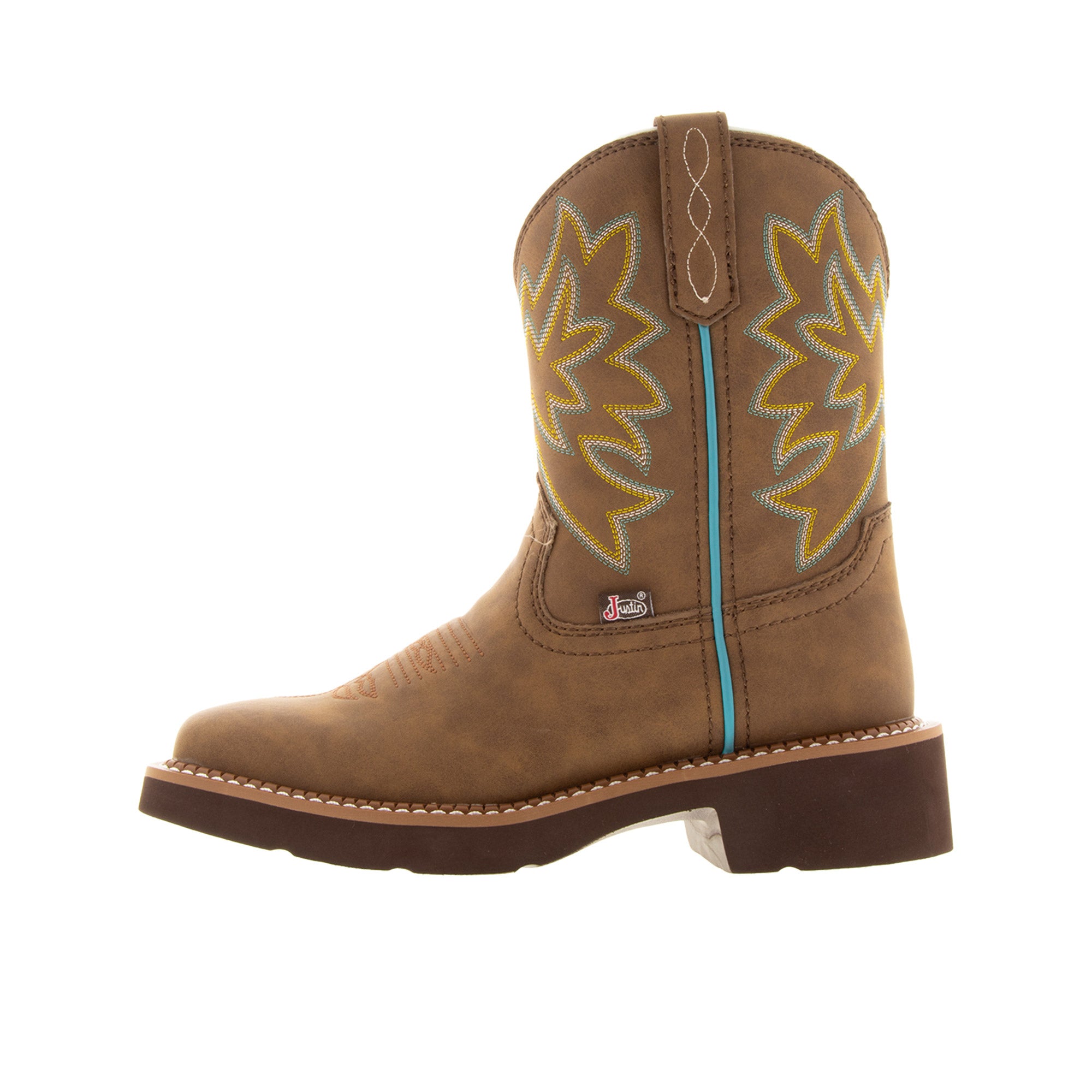 Justin Womens Gypsy Wide Square Toe  8 Inch Chocolate