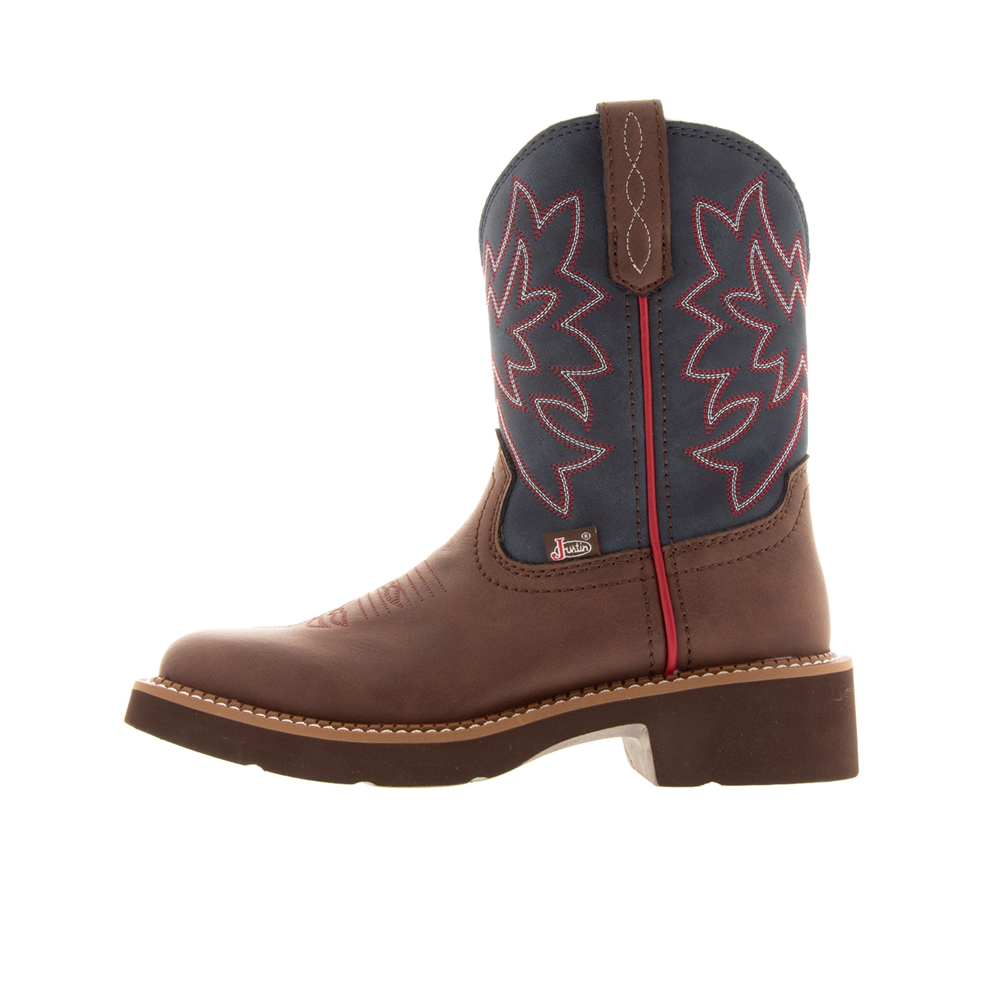 Justin Womens Gypsy Wide Square Toe  8 Inch Brick