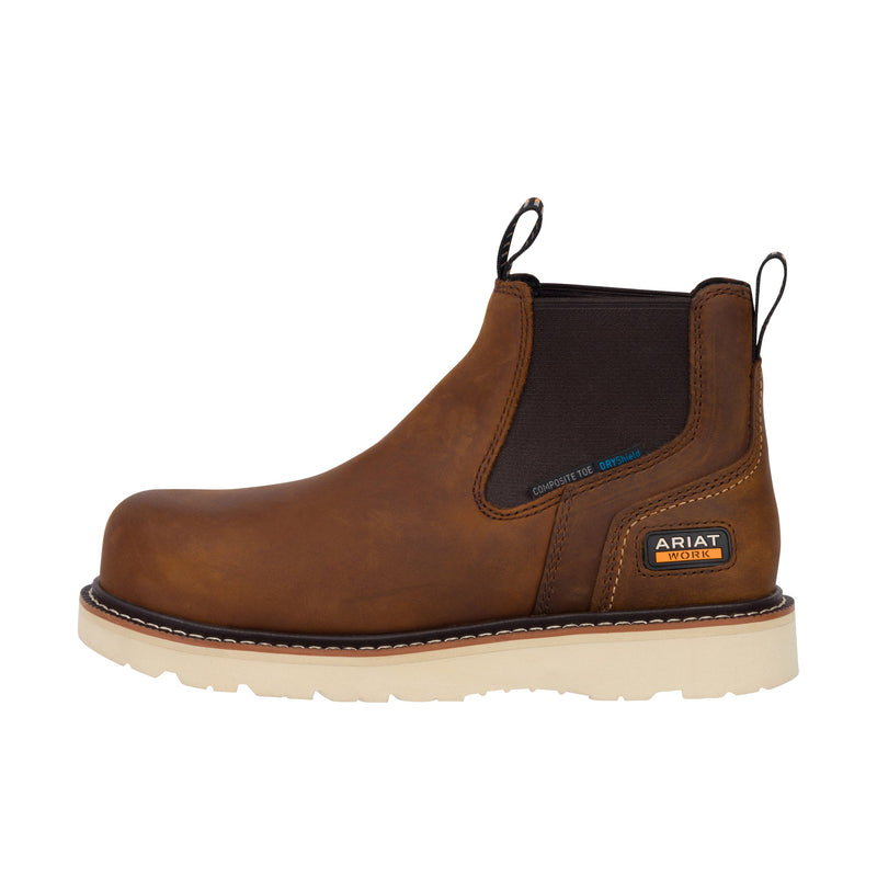 Load image into Gallery viewer, Ariat Rebar Wedge Chelsea H2O Composite Toe Distressed Brown
