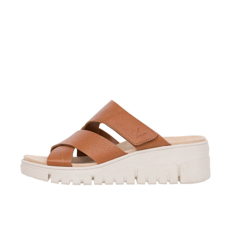 Load image into Gallery viewer, Vionic Womens Uptown Sunset Wedge Sandal Tan
