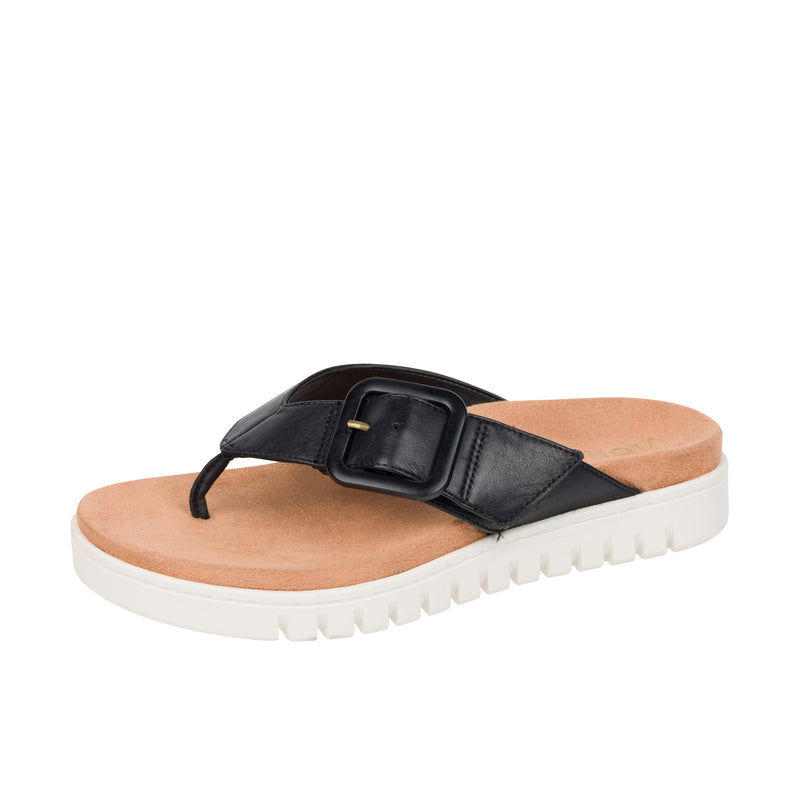 Load image into Gallery viewer, Vionic Womens Uptown Marin Toe Post Sandal Black
