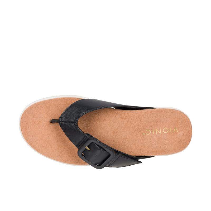Load image into Gallery viewer, Vionic Womens Uptown Marin Toe Post Sandal Black
