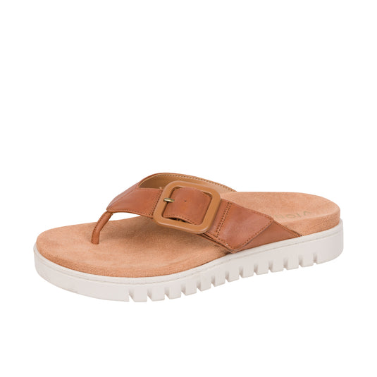 Vionic Womens Uptown Marin Toe Post Sandal Tan