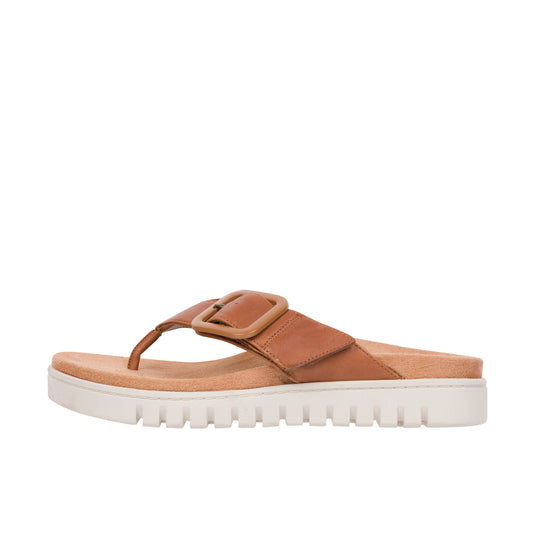 Vionic Womens Uptown Marin Toe Post Sandal Tan