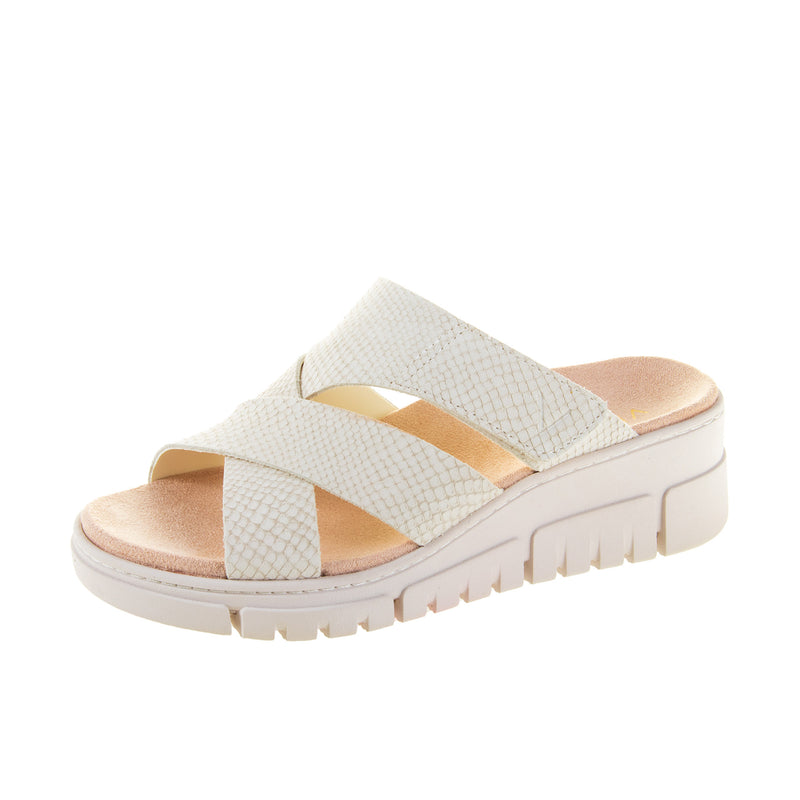 Load image into Gallery viewer, Vionic Womens Uptown Sunset Wedge Sandal Ivory
