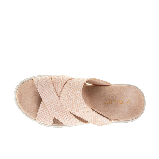 Vionic Womens Uptown Sunset Wedge Sandal Cameo Rose