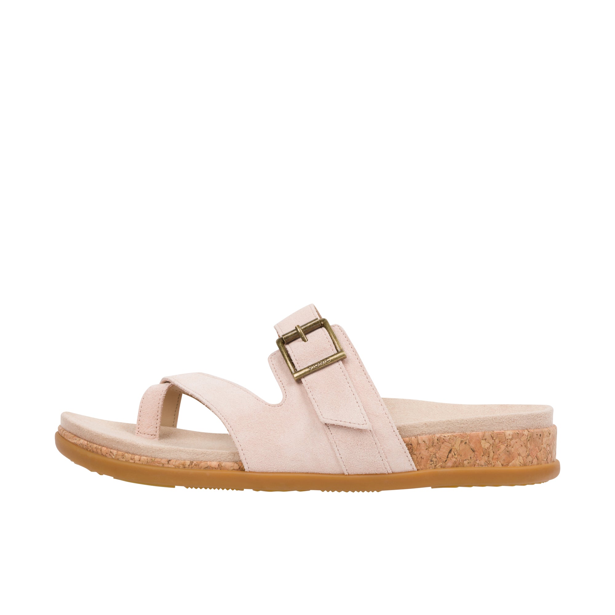 Vionic Womens Carmela Strappy Slide Sandal Cameo Rose