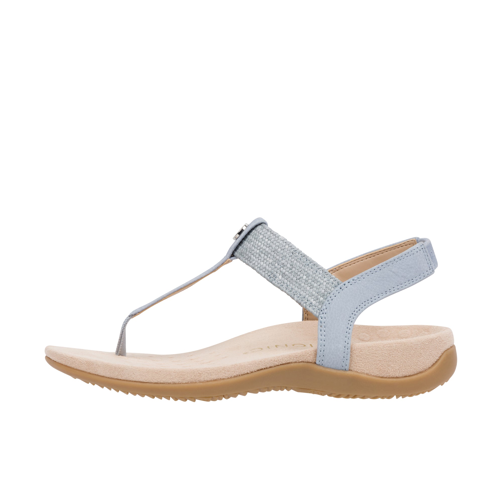 Vionic Womens Brea Toe Post Slingback Sandal Blue Mist