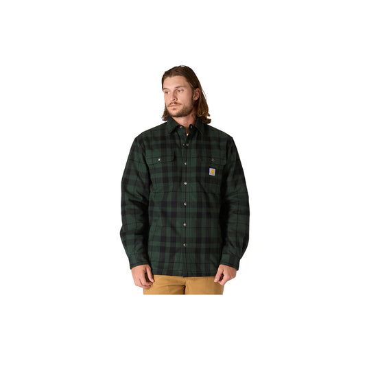 Carhartt Relaxed Fit Flannel Sherpa-Lined Shirt Jac Forestry Green