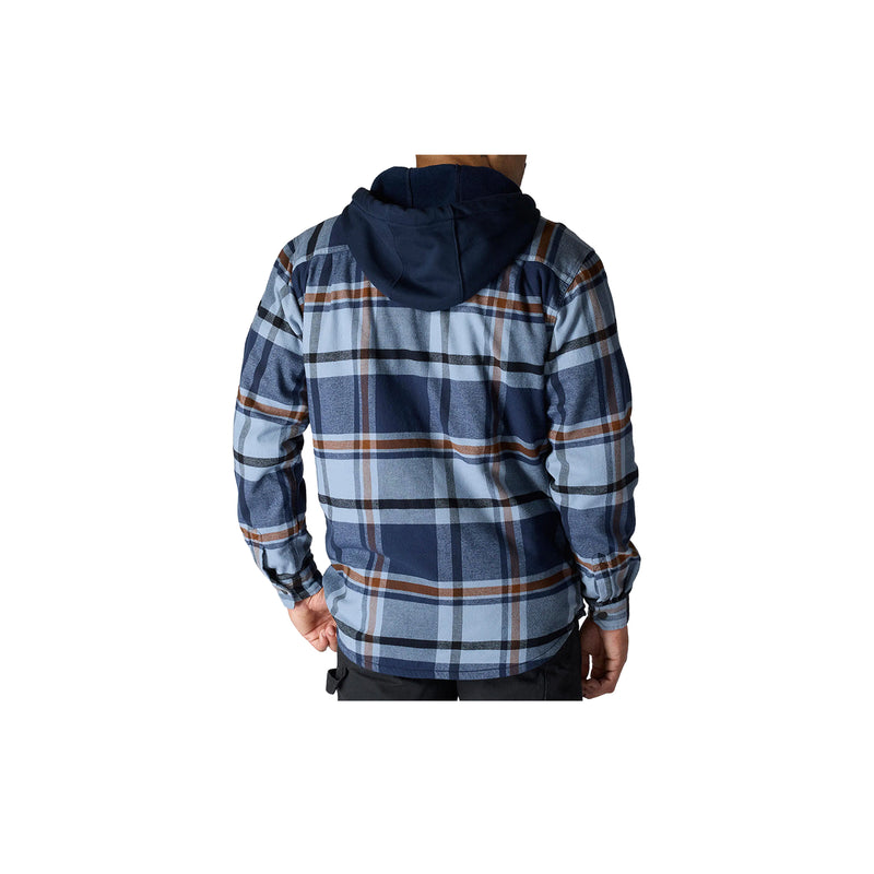 Load image into Gallery viewer, Carhartt Rugged Flex Relaxed Fit Flannel Fleece Lined Hooded Shirt Jac Navy
