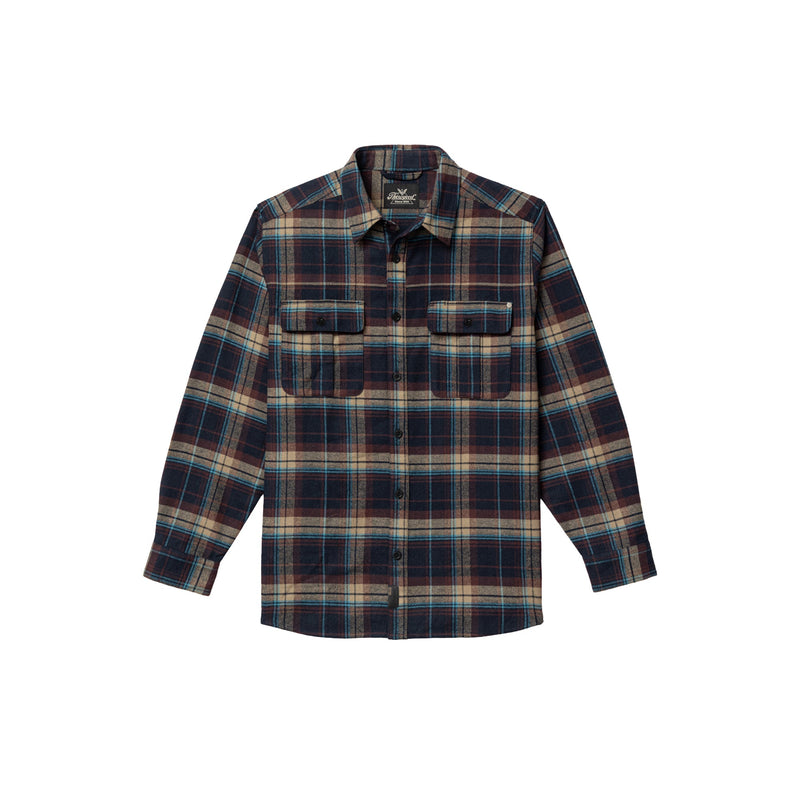 Load image into Gallery viewer, Thorogood Heavyweight Brushed Flannel Shirt Steel Blue Plaid
