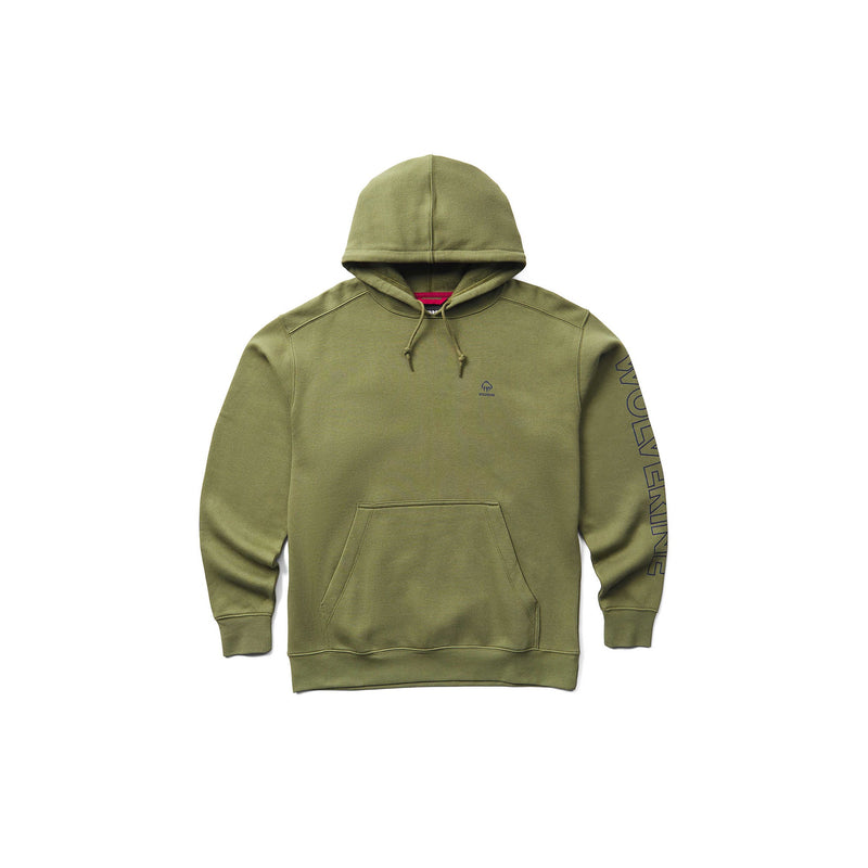 Load image into Gallery viewer, Wolverine Graphic Hoody Sleeve Open Logo Front View
