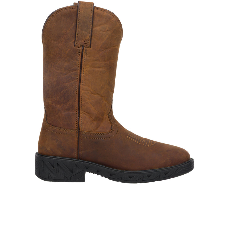 Load image into Gallery viewer, Justin Prodigy 11 Inch Square Toe Soft Toe Trencher Brown
