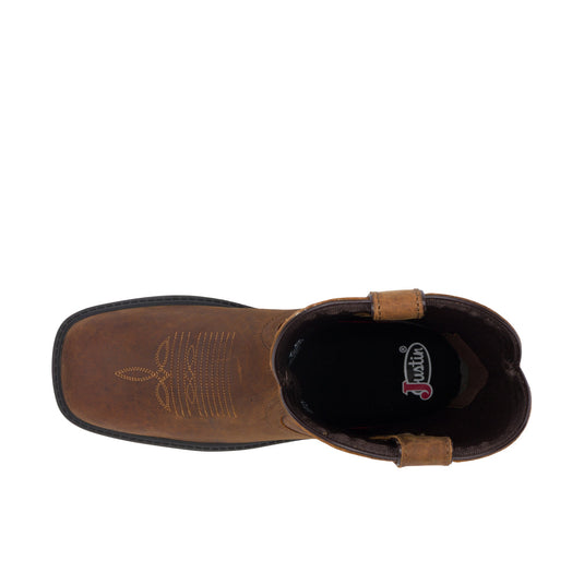 Justin Prodigy 11 Inch Square Toe Soft Toe Trencher Brown