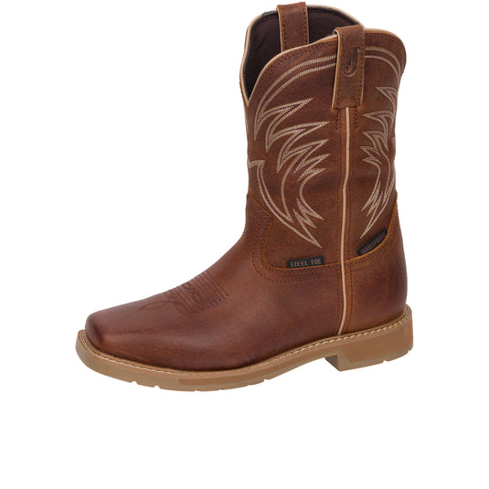 Justin Daywork 11 Inch Square Toe Steel Toe Pecan