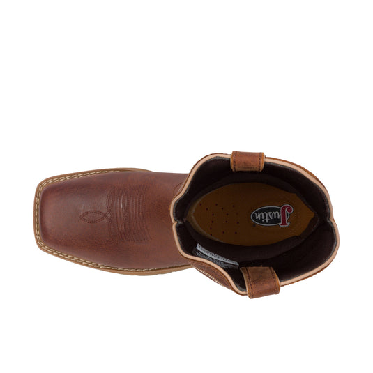 Justin Daywork 11 Inch Square Toe Steel Toe Pecan