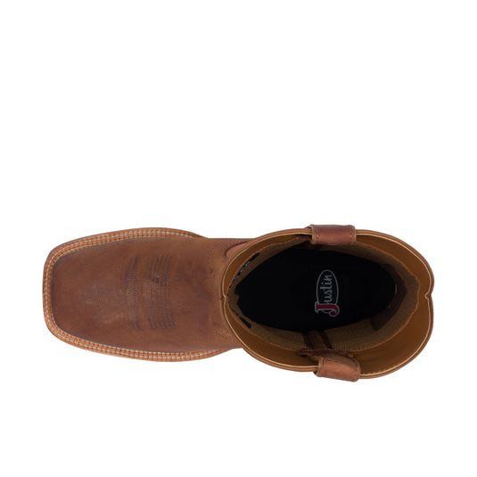 Justin Outlaw 11 Inch Wide Square Toe Rustle Rustic Amber