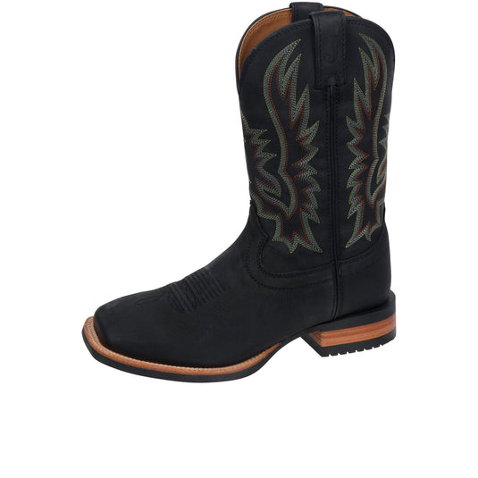 Justin Outlaw 11 Inch Wide Square Toe Rustle Coal Black
