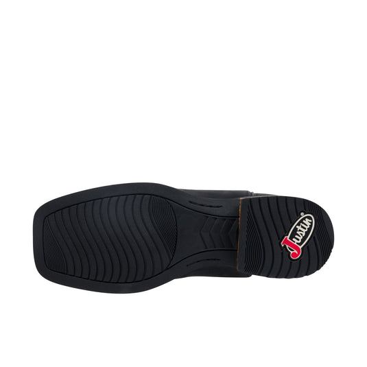 Justin Outlaw 11 Inch Wide Square Toe Rustle Coal Black