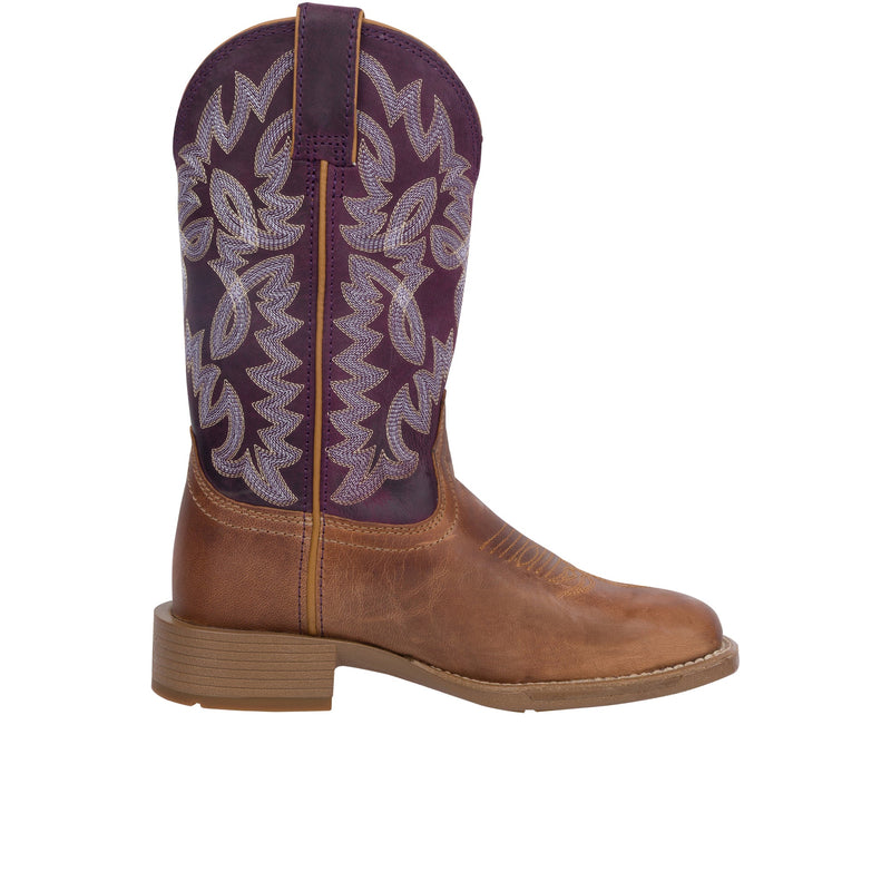 Load image into Gallery viewer, Justin Womens Ashtyn 11 Inch Western Wide Square Toe Chestnut (Tan)
