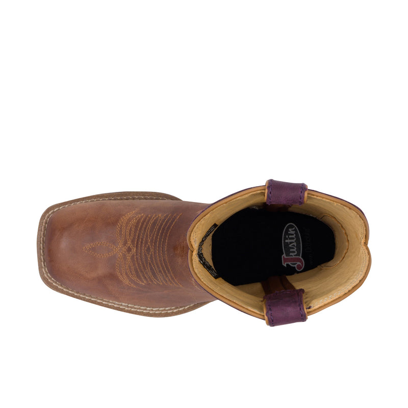 Load image into Gallery viewer, Justin Womens Ashtyn 11 Inch Western Wide Square Toe Chestnut (Tan)
