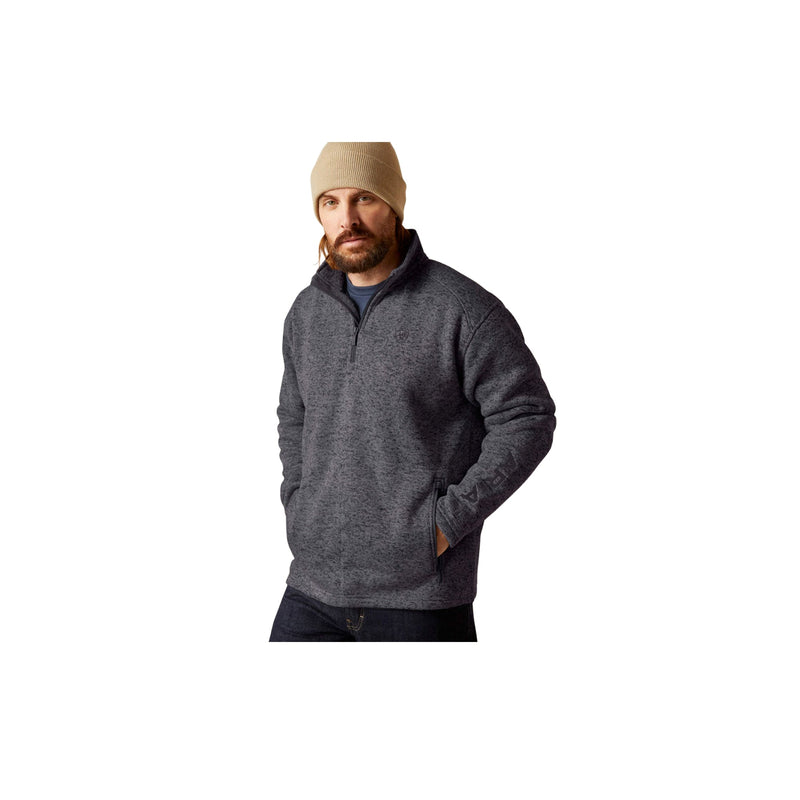 Load image into Gallery viewer, Ariat Caldwell Logo 1/4 Zip Sweater Grey

