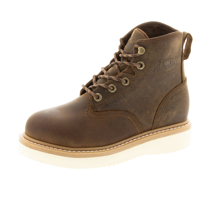 Load image into Gallery viewer, Justin Maxwell 6 Inch Wedge Steel Toe Left Angle View
