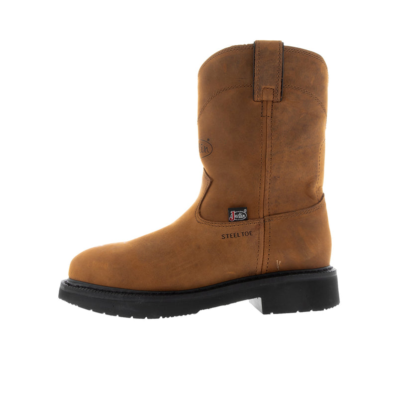 Load image into Gallery viewer, Justin Round Up 10 Inch Wellington Steel Toe Left Profile
