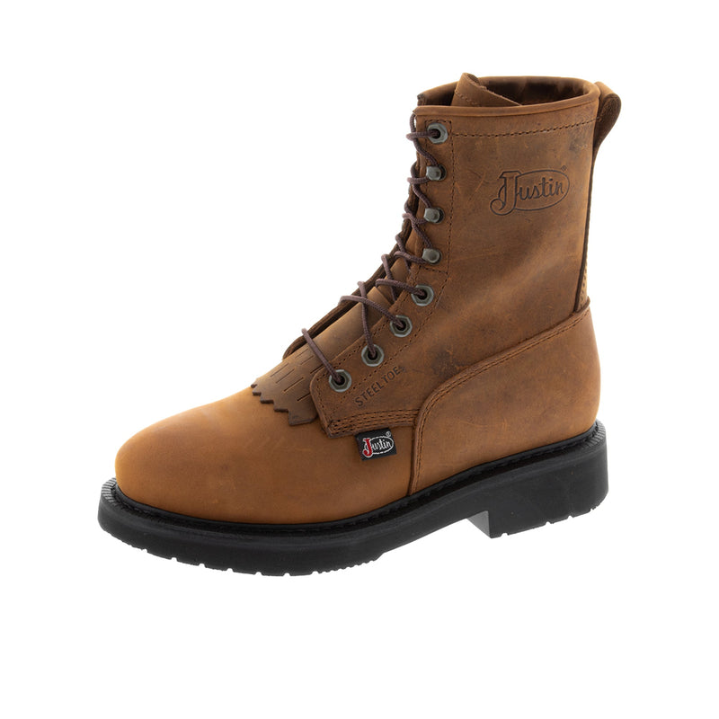 Load image into Gallery viewer, Justin Livestock 8 Inch Steel Toe Left Angle View
