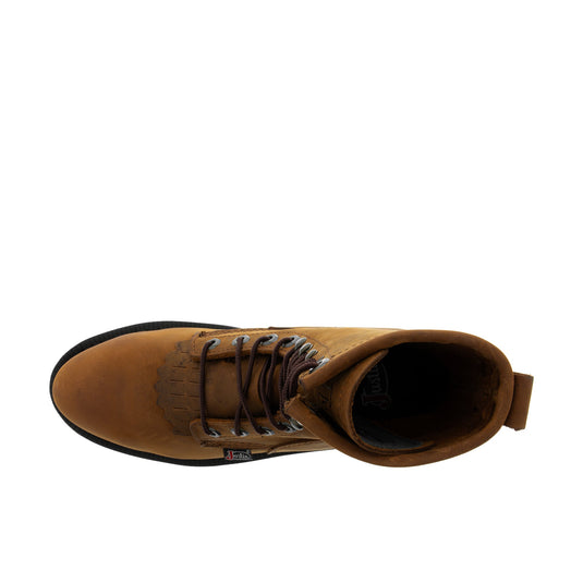 Justin Livestock 8 Inch Steel Toe Top View