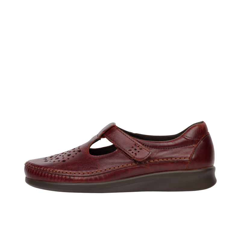 Load image into Gallery viewer, SAS Walnut Willow T Strap Shoe Left Profile
