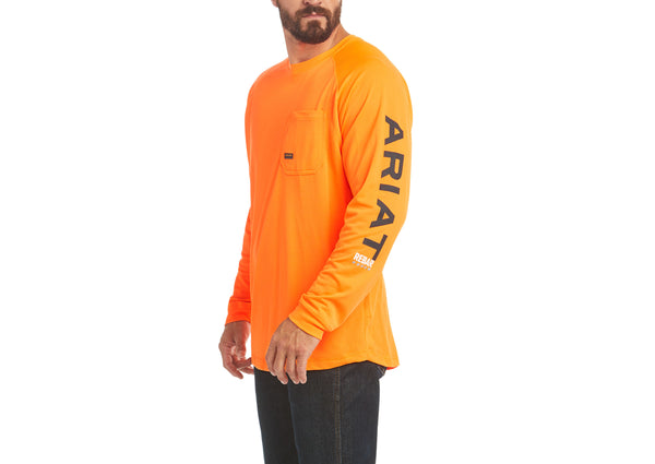 Ariat Rebar Heat Fighter T-Shirt Long Sleeve Neon Orange