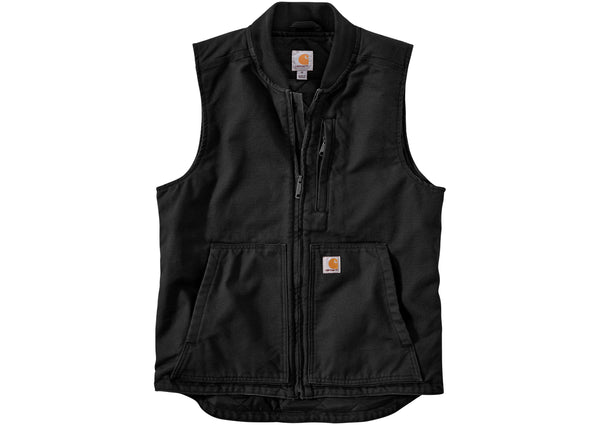 Carhartt Loose Fit Washed Duck Insulated Rib Collar Vest Black