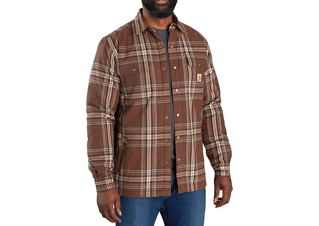 Carhartt Relaxed Fit Flannel Sherpa Lined Shirt Jac Burnt Sienna