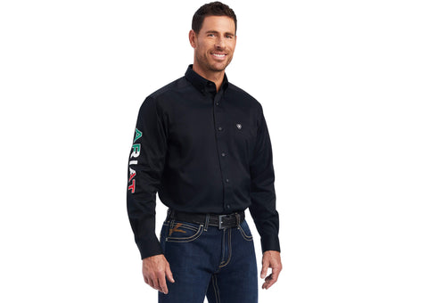 Ariat Casual Series Fitted Team Logo Twill Shirt Long Sleeve Black Mexico